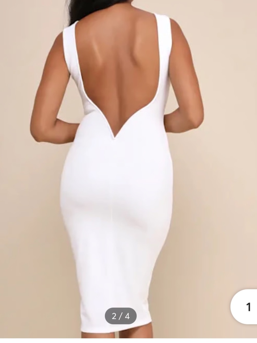 Lulus White Deep V Backless Dress